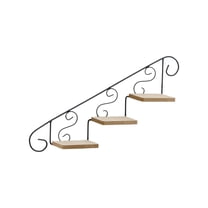 Retro Staircase Decorative Metal Wall Mounted Storage Rack Flower Pot Stand