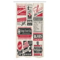thumbnail image 1 of Retro Stall Shower Curtain, Retro Newspaper Magazine Design Outdated Layout Different Topics Title Artwork, Fabric Bathroom Set with Hooks, 36W X 72L Inches Long, Cream Red Black, by Ambesonne, 1 of 1