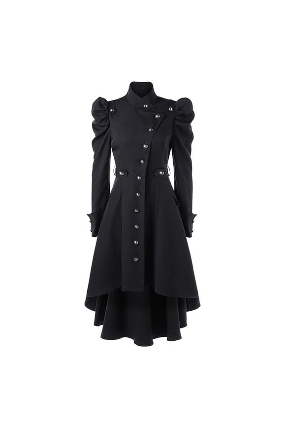 Retro Stand Collar Slim Fit British Style Mid Length Coat For Women