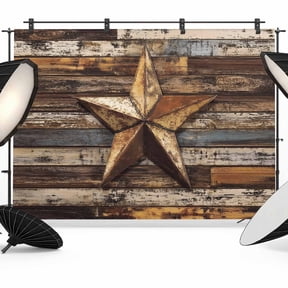 Retro Star Backdrop for Photography, Abstract Metal Shabby Stars Old Mottled Wood Wall Photo Backdrop Portrait Background Party Banner Photo Backgrounds for Studio Booth Props, 12x8ft