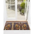 thumbnail image 1 of Retro Star Front Door Mat Abstract Metal Stars Gradient Circle Wood Grain Welcome Doormat Indoor Outdoor Entrance Floor Mat Non-Slip Washable Runner Rug for Front Porch Decor 18x60 Inch, 1 of 6