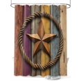 thumbnail image 1 of Retro Star Shower Curtain, Rope Old Mottled Colorful Wood Wall Abstract Waterproof Shower Curtain Set with 12 Hooks Lightweight Washable Fabric Shower Curtains for Bathroom 72x72 Inches, 1 of 6