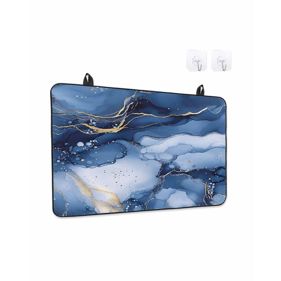 Retro Star Stove Top Covers for Electric Stove, 36'x21'' Abstract Metal Stars Gradient Circle Wood Grain Glass Ceramic Stove Cover Foldable Rubber Mat Heat Resistant Cooktop Protector for Kitchen