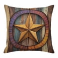 thumbnail image 1 of Retro Star Throw Pillow Cover Abstract Metal Stars Gradient Circle Wood Grain Cotton Linen Cushion Cover Throw Pillow Case with Invisible Zipper for Couch Sofa Bed Chair Car 26x26 Inch, 1 of 9