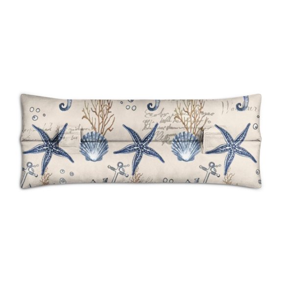 Retro Starfish & Palm Tree Seatbelt Pillow - Post-Surgery Mastectomy Heart Procedure Recovery Cushion - Soft Car Travel Pad for Chest Protection - Machine Washable