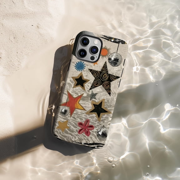 Retro Stars Collage Phone Case Funky Art Design Aesthetic Gift For Her Cover Fits iPhone Samsung Galaxy Pixel