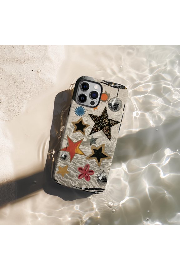 Retro Stars Collage Phone Case Funky Art Design Aesthetic Gift For Her Cover Fits iPhone Samsung Galaxy Pixel
