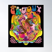 Retro Stay Groovy Girl Festival Trippy Hippie Good Vibes Flower Child 60S 70S Aesthetic Art Poster Wall Art, Modern Wall Decor, 24x36 UNFRAMED