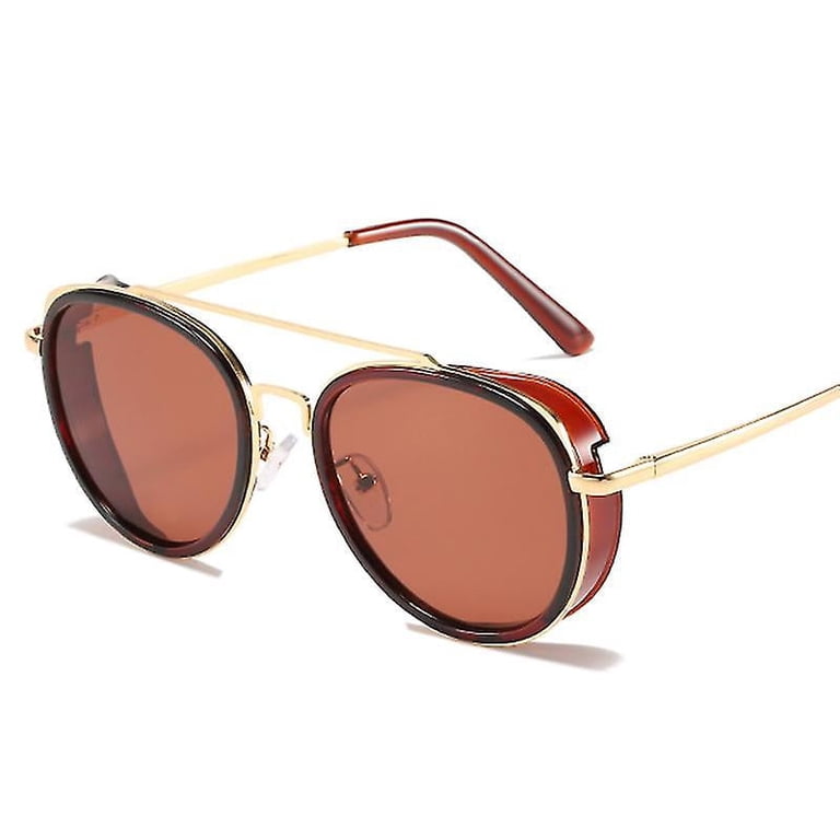 Retro Steam Punk Sunglasses Round Steampunk Double Bridge  display picture 2