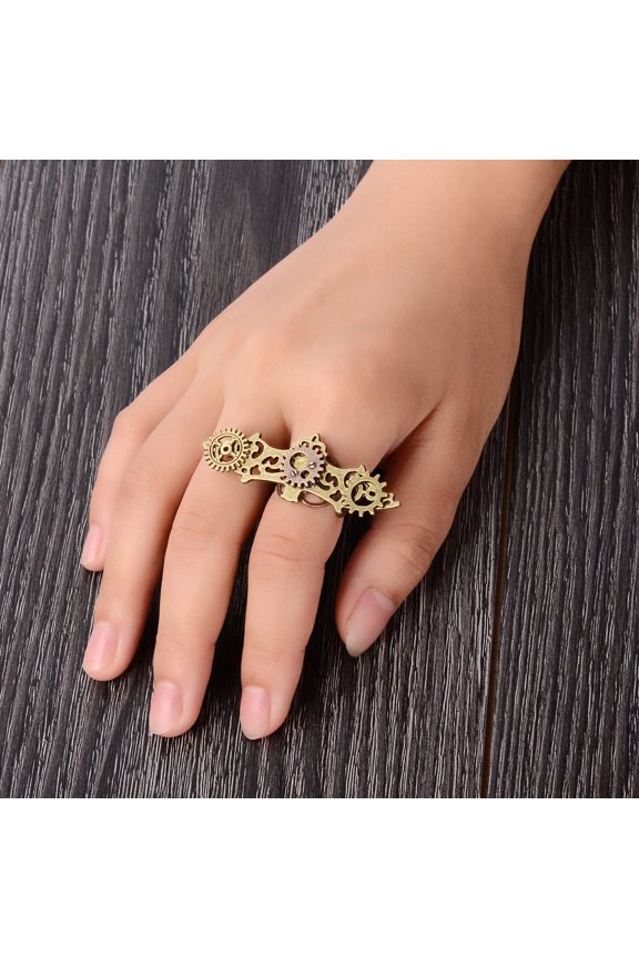Retro Steampunk Bat Gear Ring Accessories