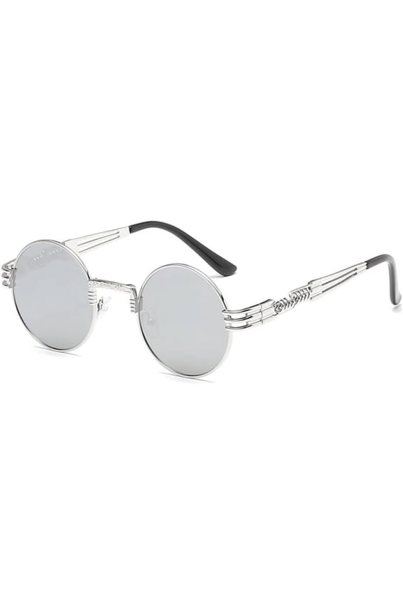 Retro Steampunk Round Metal Sunglasses for Men and Women Spring Leg Colorful Eyewear UV400