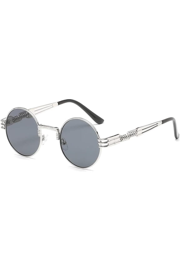 Retro Steampunk Round Metal Sunglasses for Men and Women Spring Leg Colorful Eyewear UV400