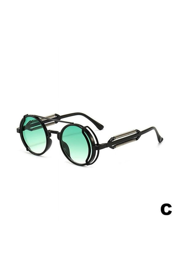 Retro Steampunk Sunglasses Round Metal Circle Glasses Accessories U7S3