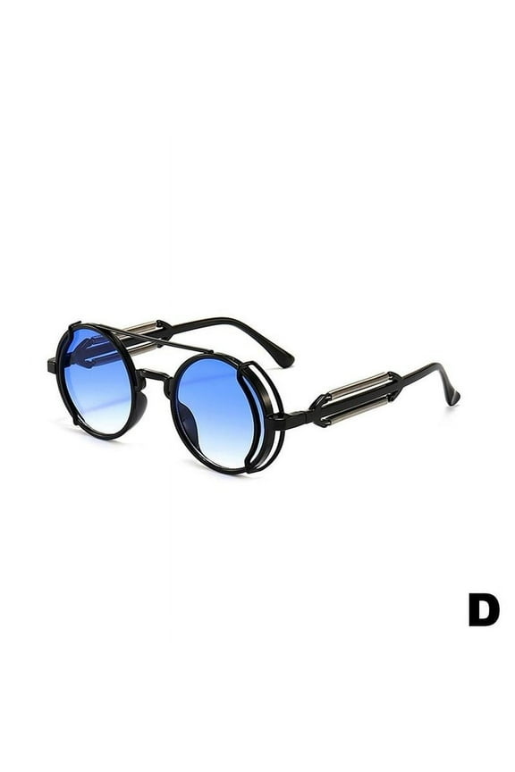Retro Steampunk Sunglasses for Women Men Unisex Round Metal Frame Circle Lens Sun Glasses Summer Outdoor Beach Eyewear C3D6