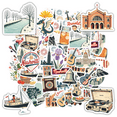 thumbnail image 1 of Retro Stickers City Decals Americana Stickers Music Stickers for Laptops Suitcases Notebooks, 1 of 9