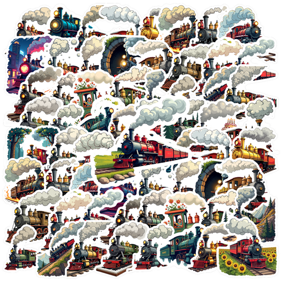 Retro Stickers Vintage Stickers Train Stickers Transportation Stickers for Suitcase Fridge Phone