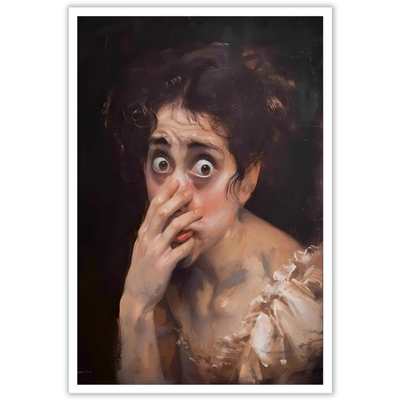 Retro Stinky Bathroom Art Poster Funny Woman Big Eyes Bathroom Picture Wall Art Modern Room Aesthetic Dark Academia Prints For Home Bedroom Dorm Wall Decor