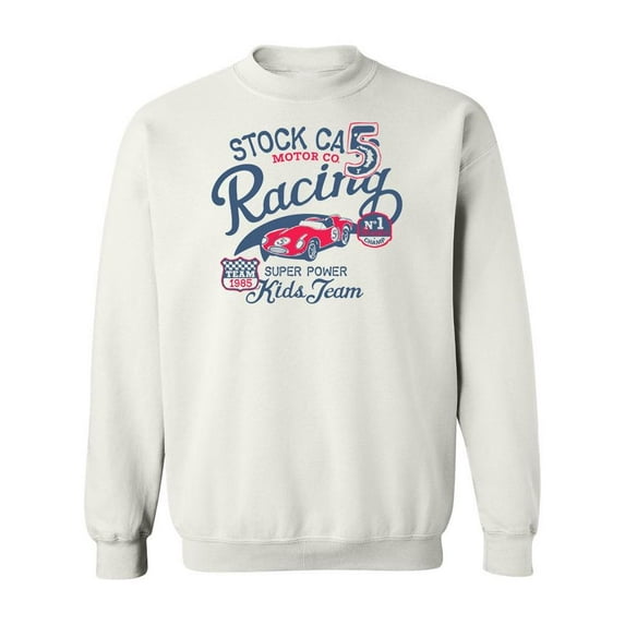 Retro Stock Car Racing Logo Sweatshirt Men -Image by Shutterstock, Male Small