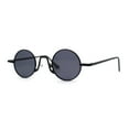 thumbnail image 1 of Retro Stoner Pimp Micro Round Circle Pop Color Lens Sunglasses All Black, 1 of 4