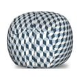 thumbnail image 1 of Retro Storage Toy Bag Chair, 3D Style Cubes Squares Pattern Geometric Old Fashioned Abstract Futuristic, Stuffed Animal Organizer Washable Bag, Large Size, Blue Pale Blue White, by Ambesonne, 1 of 3