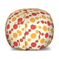 thumbnail image 1 of Retro Storage Toy Bag Chair, Diagonal Chain Pattern with Big and Small Dots on Lines in Shabby Colors, Stuffed Animal Organizer Washable Bag, Small Size, Marigold Scarlet Cream, by Ambesonne, 1 of 3