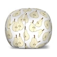 thumbnail image 1 of Retro Storage Toy Bag Chair, Halved Pear Pattern Detailed Sketchy Repetition in Symmetric Design, Stuffed Animal Organizer Washable Bag, Large Size, Brown Eggshell and White, by Ambesonne, 1 of 3