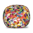 thumbnail image 1 of Retro Storage Toy Bag Chair, Lively Scene of Triangles Diamond Shapes and Other Polygons in Grunge Style, Stuffed Animal Organizer Washable Bag, Small Size, Multicolor, by Ambesonne, 1 of 3