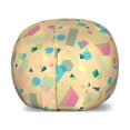 thumbnail image 1 of Retro Storage Toy Bag Chair, Memphis Style Abstract Geometric Composition with Triangles Squares and Wavy Lines, Stuffed Animal Organizer Washable Bag, Large Size, Multicolor, by Ambesonne, 1 of 3