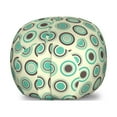 thumbnail image 1 of Retro Storage Toy Bag Chair, Polka Dotted Pattern in Pastel Colors Old Fashioned Tile Ring Shapes, Stuffed Animal Organizer Washable Bag, Large Size, Dark Taupe Mint Green, by Ambesonne, 1 of 3