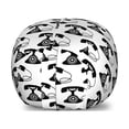thumbnail image 1 of Retro Storage Toy Bag Chair, Rotary Dial Silhouettes Repetitive Telephones Images on Plain Background, Stuffed Animal Organizer Washable Bag, Small Size, Charcoal Grey and White, by Ambesonne, 1 of 3