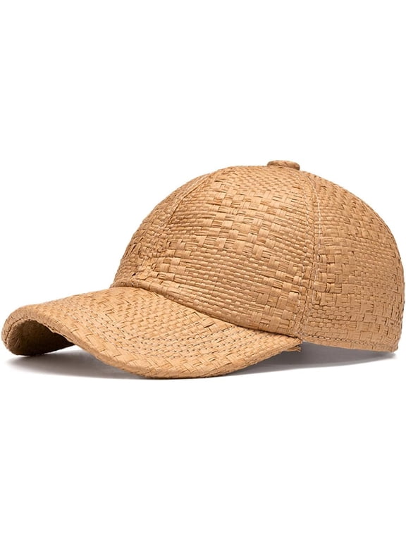 Retro Straw Baseball Cap Mens Straw Cap Breathable Summer Paperstraw Crochet Baseball Hat Ballcap for Men Women