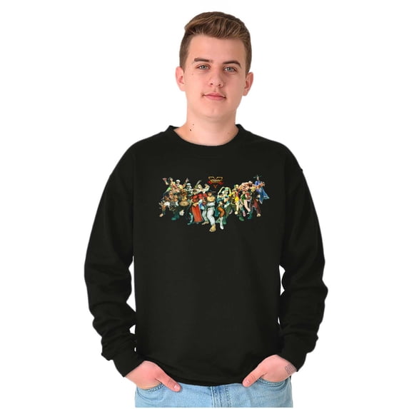 Retro Street Fighter 5 Characters Sweatshirt for Men or Women Brisco Brands S