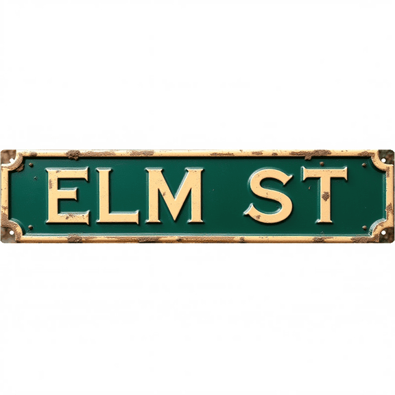 Retro Street Tin Sign 16x4 Inch Elm ST Design - Ideal for Garage, Bedroom, Outdoor Urban Decor with Vintage Charm