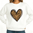 thumbnail image 1 of Retro Striped Heart Womans Print Sweatshirt Graphic Sweatshirt White Black S-3XL Valentine Soft Fleece Tops, 1 of 4