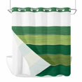 thumbnail image 1 of Retro Striped No Hook Shower Curtain with Snap in Liner Green Wood Grain Country Gradient Stripes Waterproof Bathroom Shower Curtain with See Through Top Window for Bathtub 72" x 72", 1 of 9