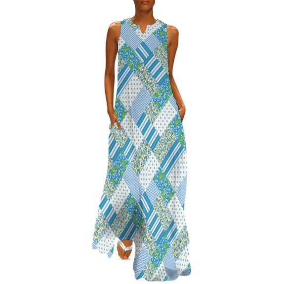 Retro Striped Polka Dot Dress Black And White Vintage Maxi Dress Aesthetic Bohemia Long Dresses Spring Sleeveless Design Vestido