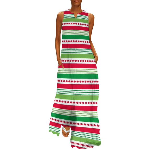 Retro Striped Polka Dot Dress Black And White Vintage Maxi Dress Aesthetic Bohemia Long Dresses Spring Sleeveless Design Vestido