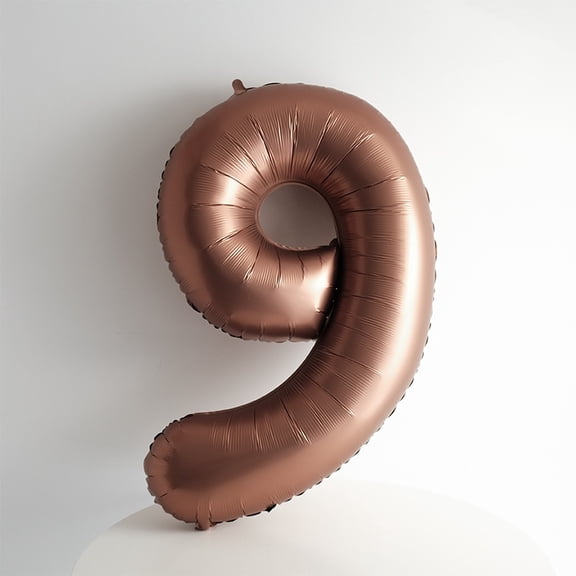 Retro-Style 40-Inch Coffee-Brown Digital Balloon - Giant Aluminum Foil Balloon for Baby Birthday Celebrations and Photography Props