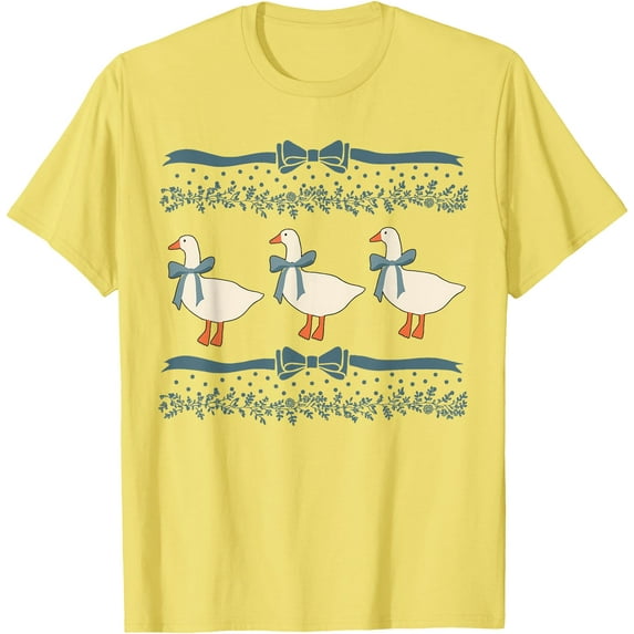 Retro Style 80's 1980s Blue Ribbon Goose With Hearts Softstyle Unisex T-Shirt Men Women Kids