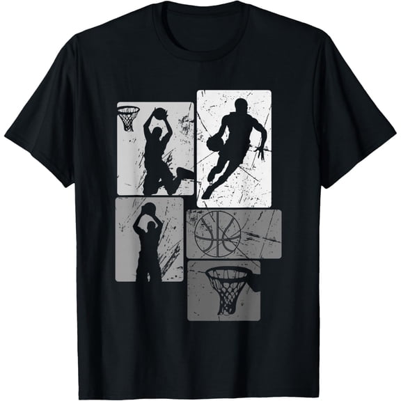 Retro Style Basketball Playing Kids Boys 10-12 12-14 Gifts T-Shirt- American fashion hot selling casual retro high quality 100% cotton T-shirt 1 piece