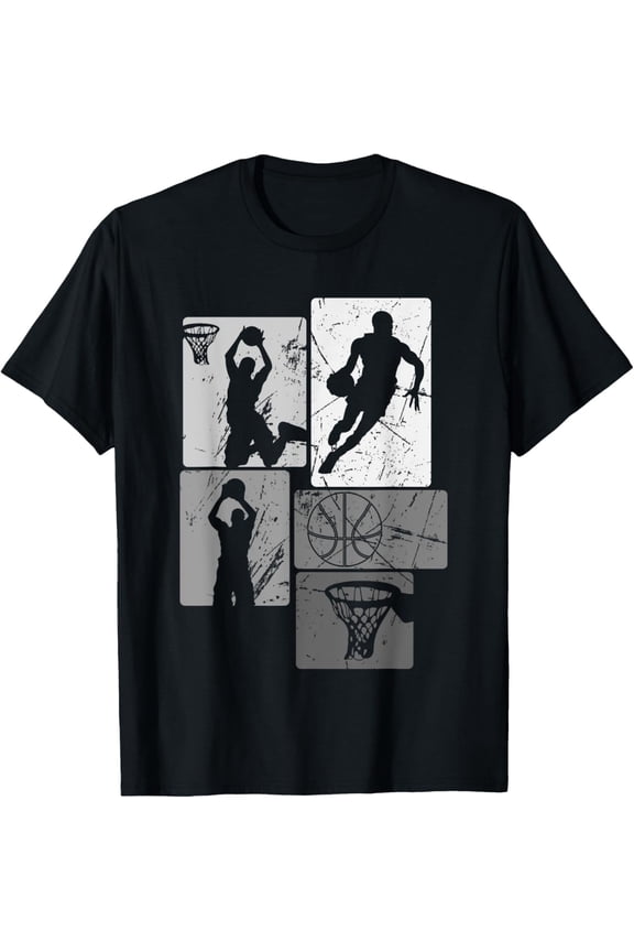 Retro Style Basketball Playing s Boys 10-12 12-14 Gifts T-Shirt