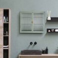 Retro Style Bathroom Wall Cabinet with 2 Glass Door, Metal Display ...