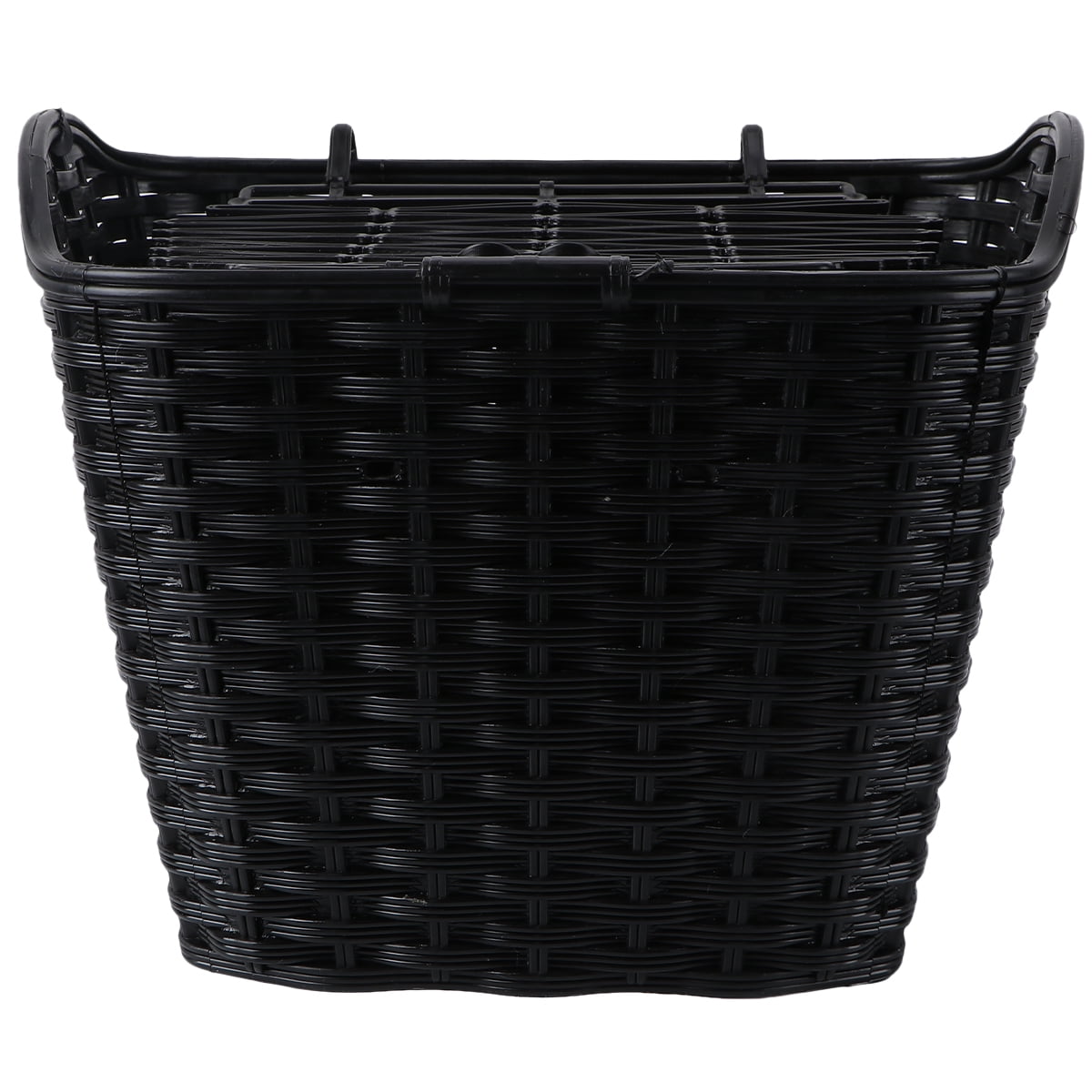 Tineasur Large Capacity Front Handlebar Bike Basket, Black Plastic, Spacious Design for Easy Storage, 1 Piece