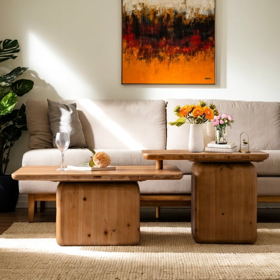 Retro-Style Coffee Table Set - Combines Style & Practicality (Set of 2