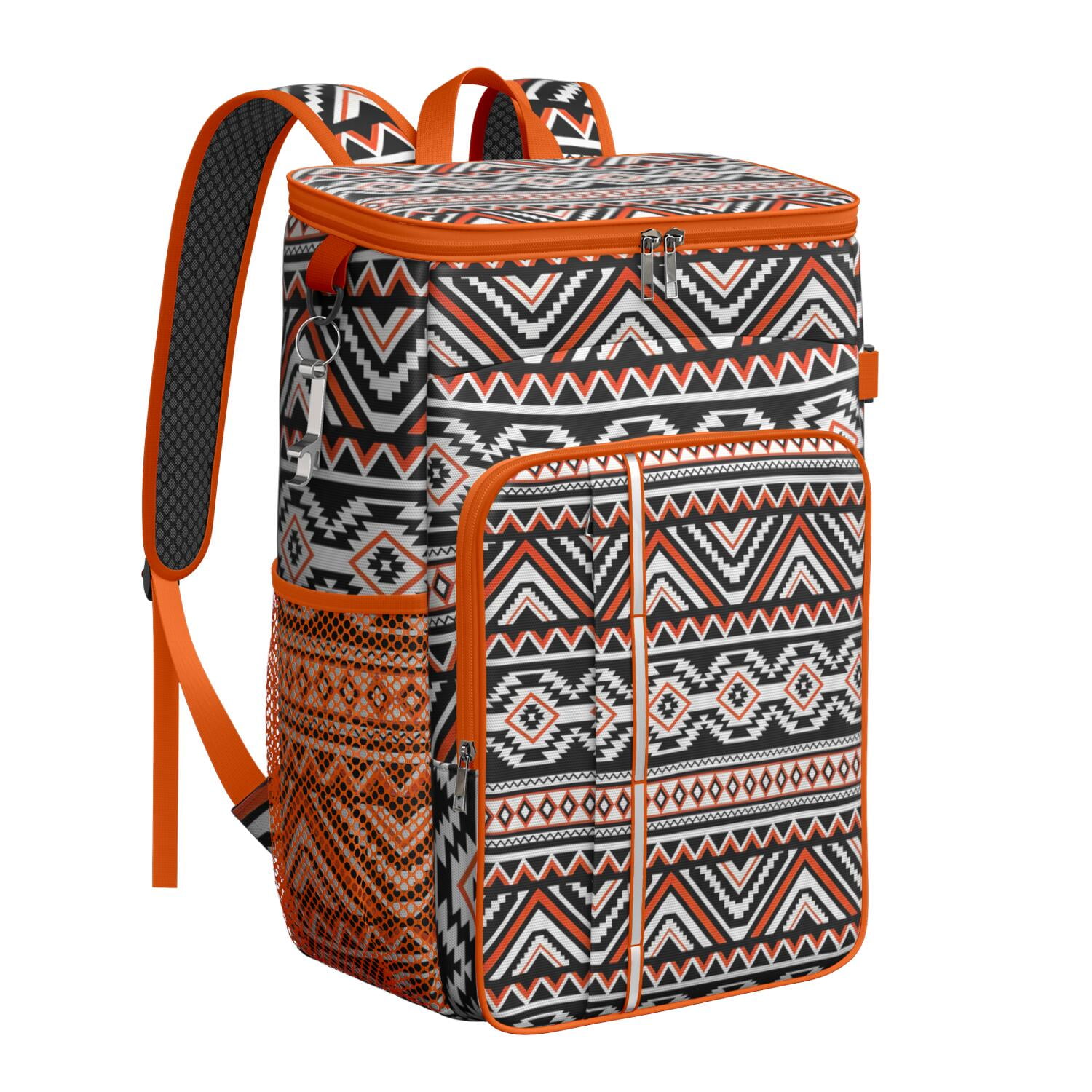 Retro Style Cooler Backpack - 20L Insulated Leakproof Lunch Bag, Vintage Design for Camping & Beach