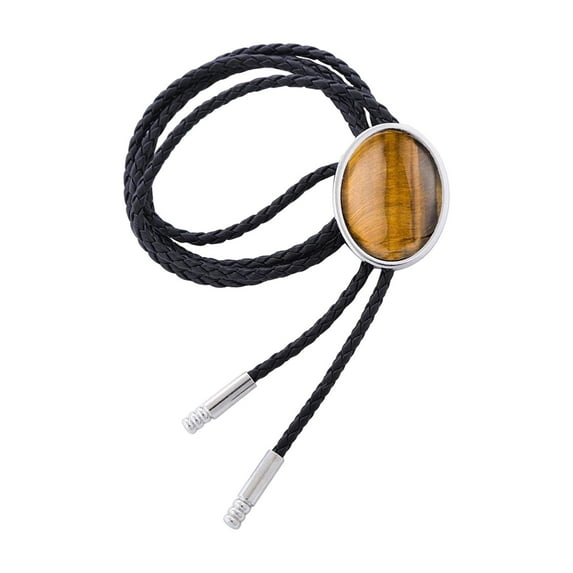 Retro Style Cowboy Bolo Tie Western Cowboy Necktie Neck Ties Clothing Accessory Yellow Brown