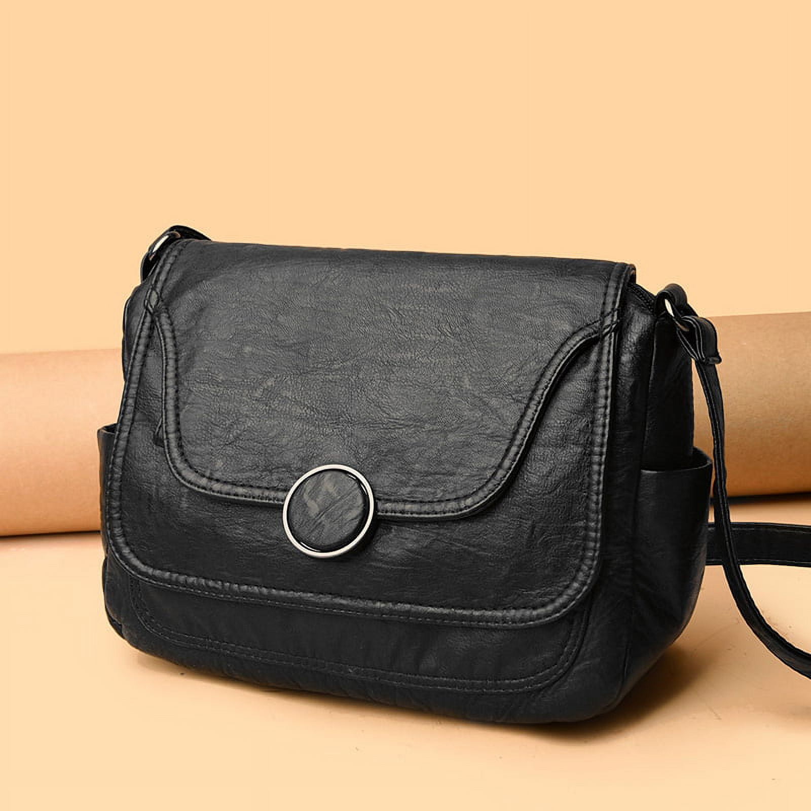 Retro Style Crossbody Bag, Faux Leather Purse Women's Trendy Casual Shoulder Bag With Adjustable