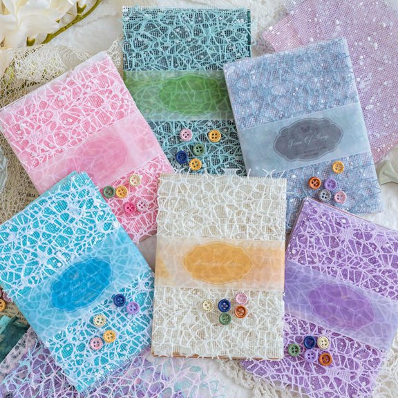 Retro Style DIY Scrapbook Paper Decoration Mesh Fabric Assorted Set Scrapbooking Planner Junk Journal Supplies