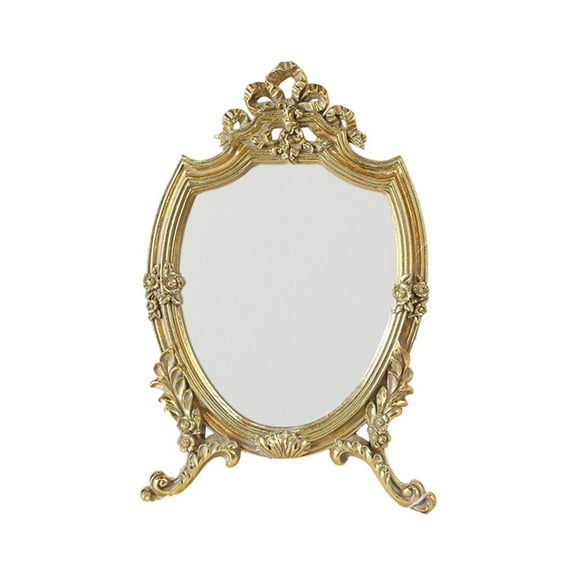 Retro Style Decorative Makeup Mirror Oval Frame Bathroom Desktop Mirrors