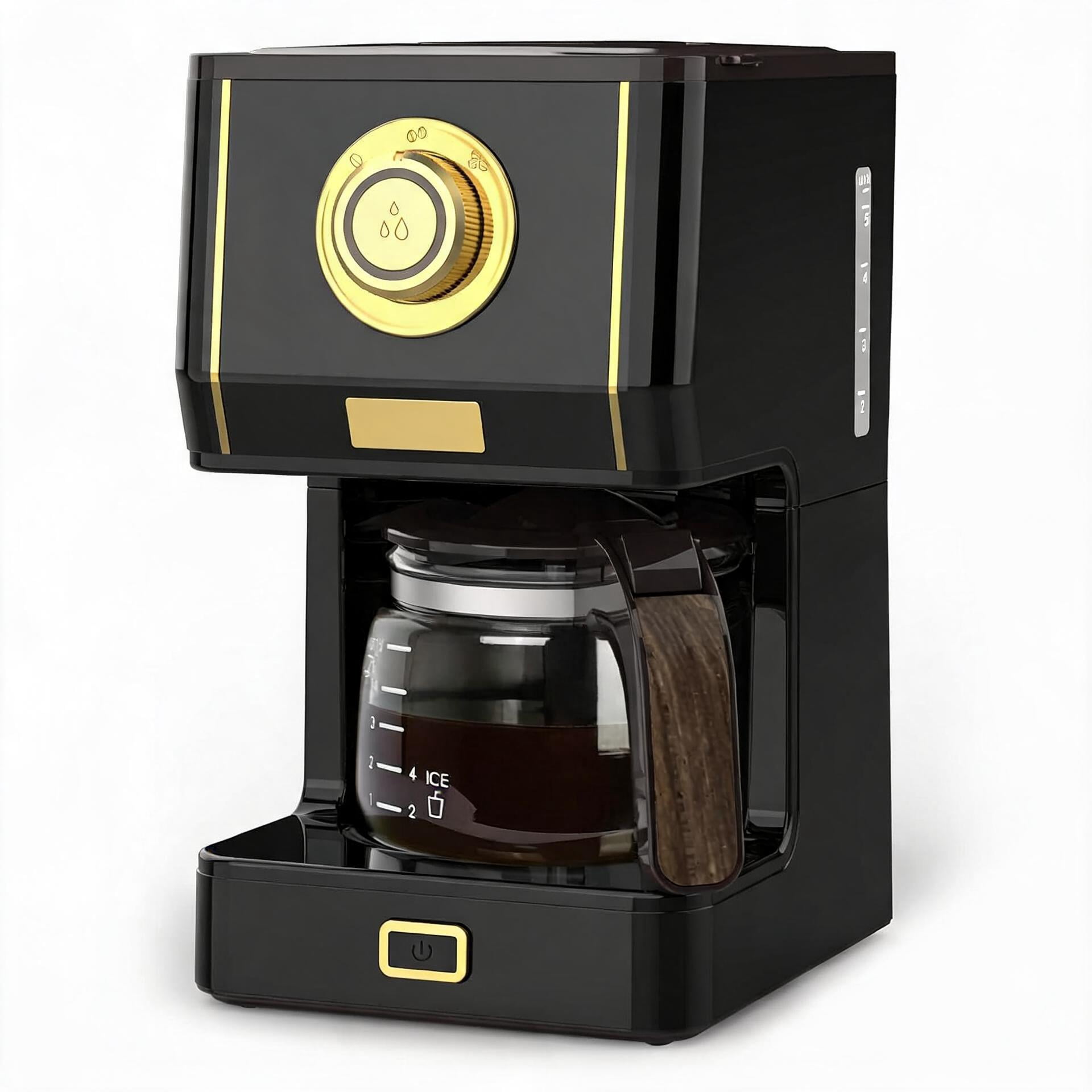 Retro Style Drip Coffee Maker with 25 Oz Glass Carafe Reusable Filter ...